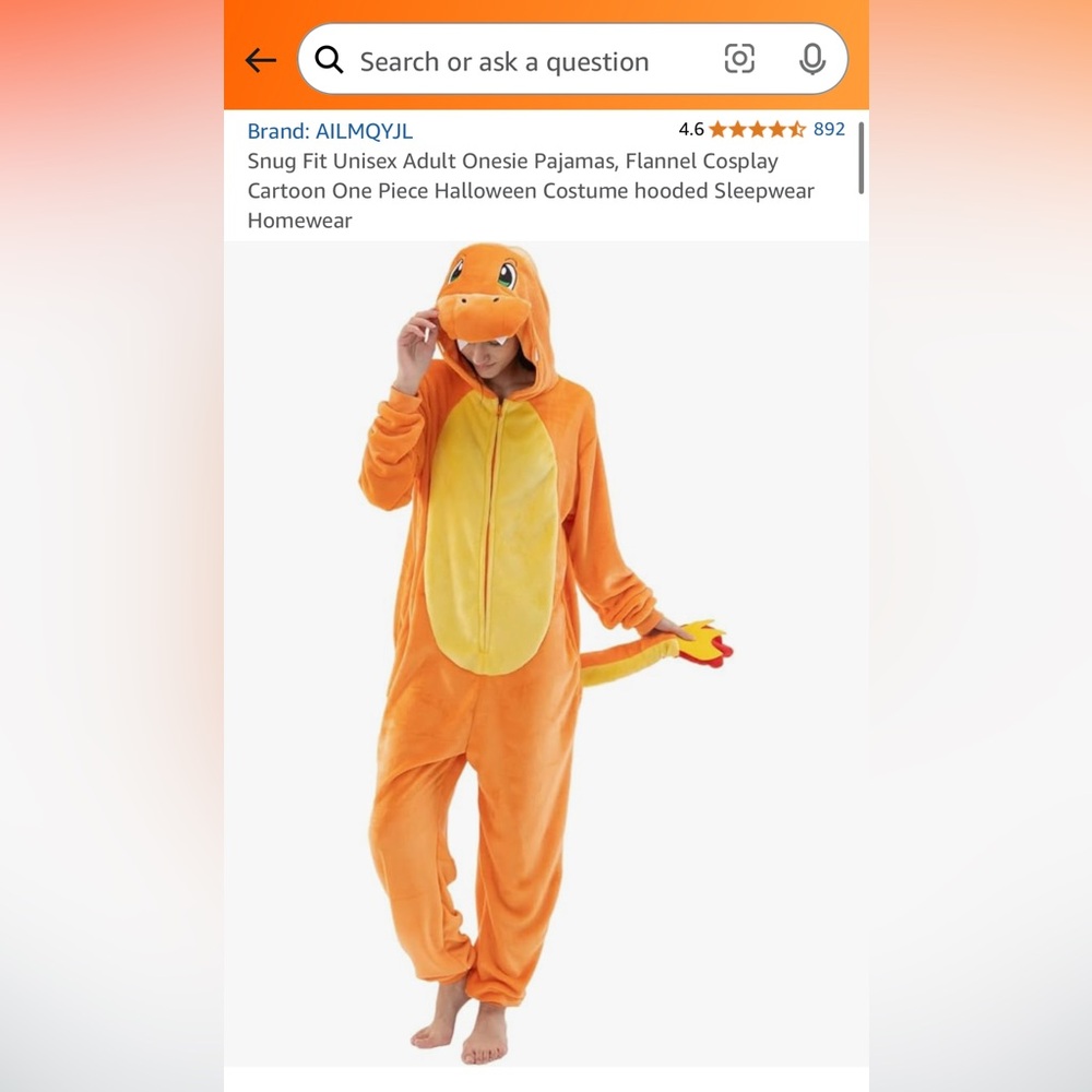 Pokémon Charmander costume